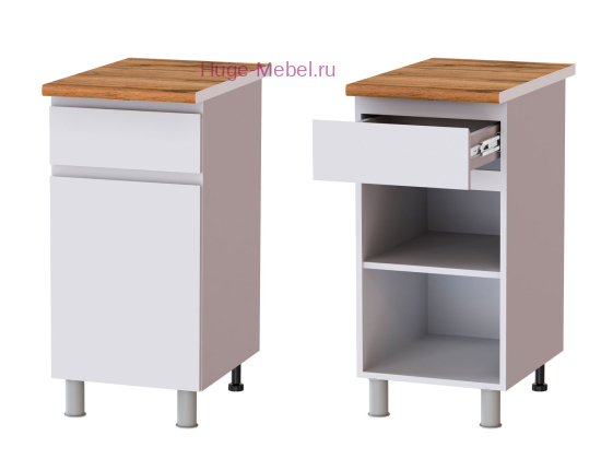 Кухонный шкаф нижний с 1 ящиком 400 Плейона (белый)