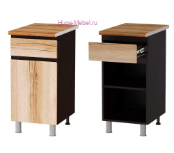 Кухонный шкаф нижний с 1 ящиком 400 Плейона (венге/дуб делано)