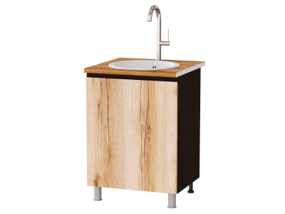 Кухонный шкаф под мойку 600 Плейона (венге/дуб делано) Кухонный шкаф под мойку 600 Плейона (венге/дуб делано)