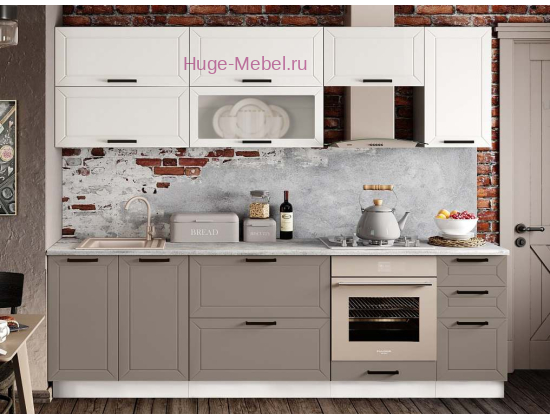 Кухонный гарнитур 2.6 метра "Альфа белый/латте"
