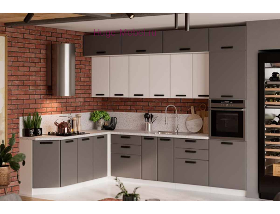 Угловая кухня 300х210 "Призма" с антресолями