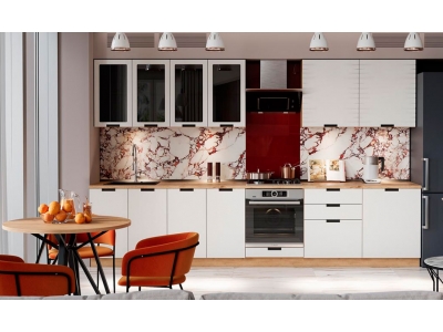 Белая кухня 3.4 метра "Сахара" Белая кухня 3.4 метра "Сахара"