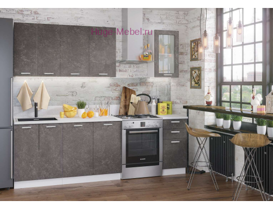 Кухня 1.8 метра "Бетон серый"