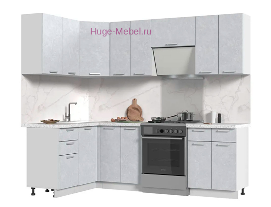 Угловая кухня 240х140 "Бетон"