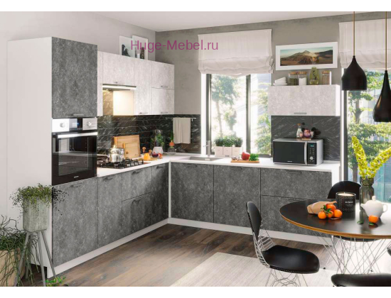 Угловой кухонный гарнитур 260х260 "Бетон"