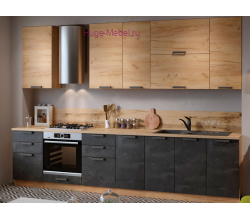 Кухня 3.2 метра "Пасаденна" угольный камень+дуб