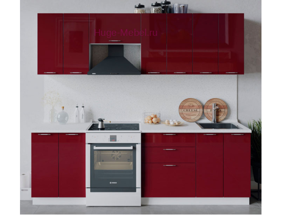 Кухня 2.4 метра "Ксения бордо"