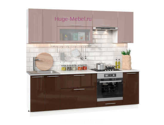 Кухня 2.4 м "Ксения кофе/шоколад"