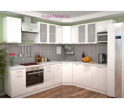 Угловая белая кухня "Ксения" 265х215