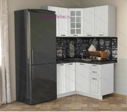 Маленькая угловая кухня 120х140 "Мария белая"