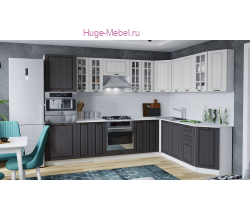 Угловая кухня 300х210 "Мария графит +белый"