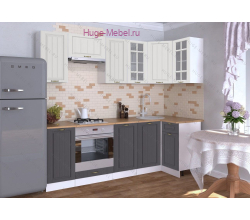 Угловая кухня 240х100 "Мария крем/графит"