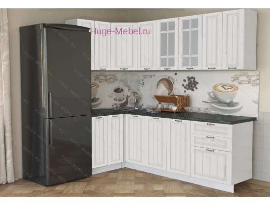 Белая угловая кухня 240х120 "Мария"