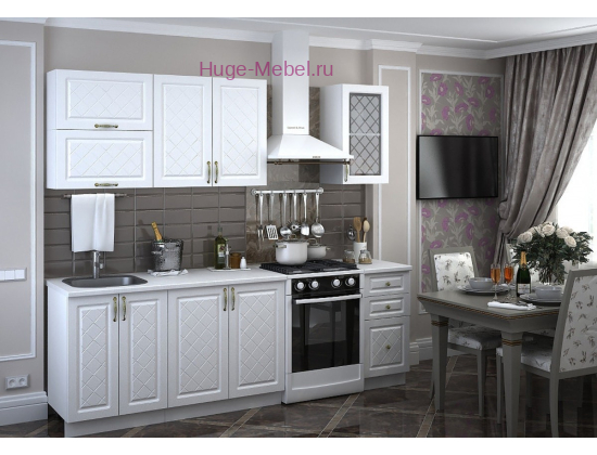 Белая кухня 1.8 метра "Модена"