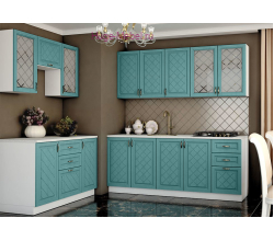 Угловая кухня 130х200 "Модена бирюза"