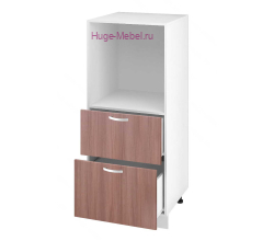 Пенал кухонный малый с нишей и ящиками 600 Дина (шимо темный)