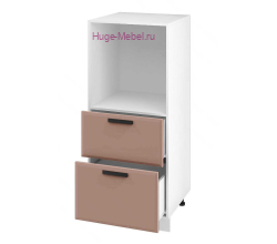 Пенал кухонный малый с нишей и ящиками 600 Призма (мокко супермат)