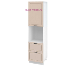 Пенал кухонный с нишей и ящиками высокий 600 Альфа (брюле)