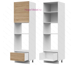 Пенал кухонный для встраиваемой техники 600 Бетон (дуб сонома)