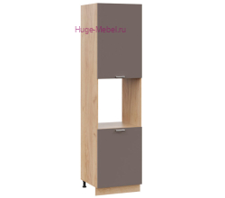 Пенал кухонный высокий с нишей 600 Катрин (муссон) корпус крафт