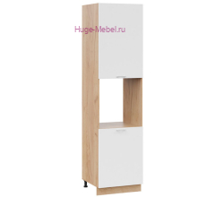 Пенал кухонный высокий с нишей 600 Катрин (софт вайт) корпус крафт