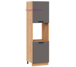 Пенал кухонный напольный с нишей 600 Призма (асфальт супермат) корпус крафт