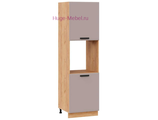 Пенал кухонный напольный с нишей 600 Призма (мокко супермат) корпус крафт