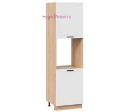 Пенал кухонный напольный с нишей 600 Альфа (белый) корпус крафт