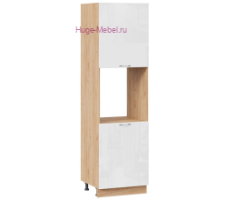 Пенал кухонный напольный с нишей 600 Ксения (белый) корпус крафт