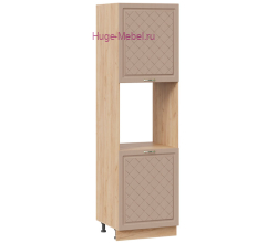 Пенал кухонный напольный с нишей 600 Модена (дуб кофе) корпус крафт