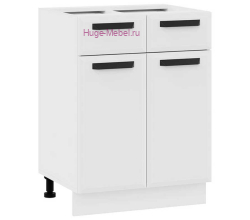 Нижний кухонный шкаф с ящиком 600 Призма (белый супермат)