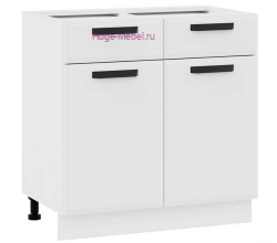 Нижний кухонный шкаф с ящиком 800 Призма (белый супермат)