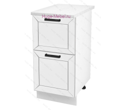 Нижний шкаф кухонный с двумя ящиками 400 Альфа (белый)