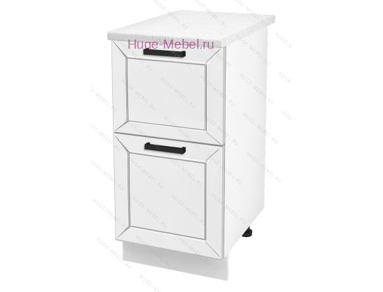 Нижний шкаф кухонный с двумя ящиками 400 Альфа (белый)