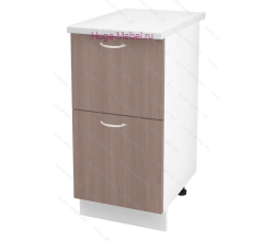 Нижний шкаф кухонный с двумя ящиками 400 Дина (шимо темный)