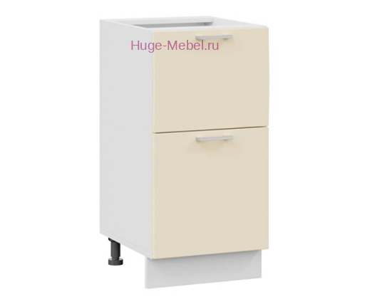 Нижний шкаф кухонный с двумя ящиками 400 Катрин (крем)