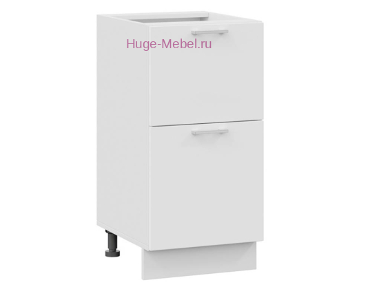 Нижний шкаф кухонный с двумя ящиками 400 Катрин (софт вайт)