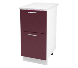 Нижний шкаф кухонный с двумя ящиками 400 Ксения (бордо)