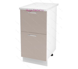 Нижний шкаф кухонный с двумя ящиками 400 Ксения (кофе с молоком)