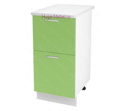 Нижний шкаф кухонный с двумя ящиками 400 Ксения (олива)