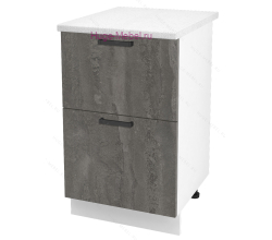 Нижний шкаф кухонный с двумя ящиками 500 Пасаденна (железный камень)