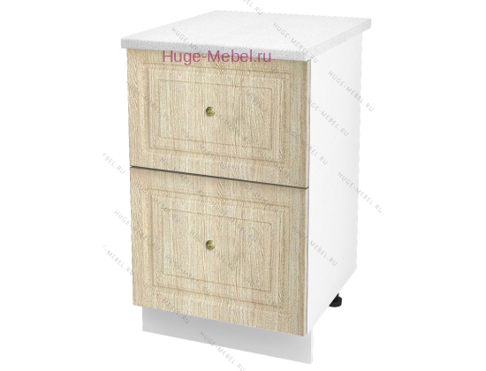 Нижний шкаф кухонный с двумя ящиками 500 Юлия (дуб сонома)