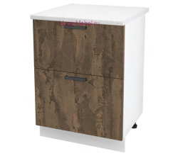 Нижний шкаф кухонный с двумя ящиками 600 Пасаденна (ржавый камень)