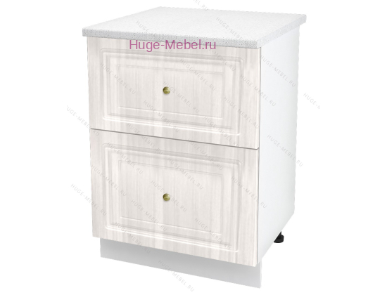 Нижний шкаф кухонный с двумя ящиками 600 Юлия (сандал белый)