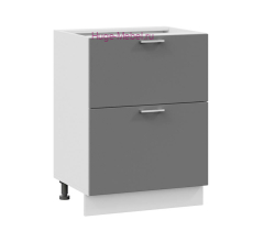 Нижний шкаф кухонный с двумя ящиками 600 Катрин (софт графит)
