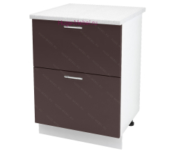 Нижний шкаф кухонный с двумя ящиками 600 Ксения (шоколад)