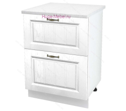 Нижний шкаф кухонный с двумя ящиками 600 Мария (белый)