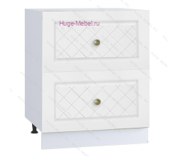 Кухонный шкаф под мойку 600 с двумя ящиками Модена (дуб белый)