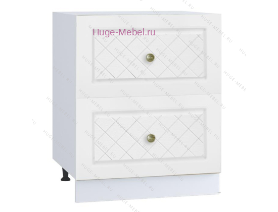 Кухонный шкаф под мойку 600 с двумя ящиками Модена (дуб белый)