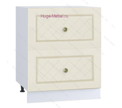 Нижний шкаф кухонный с двумя ящиками 600 Модена (дуб ваниль)